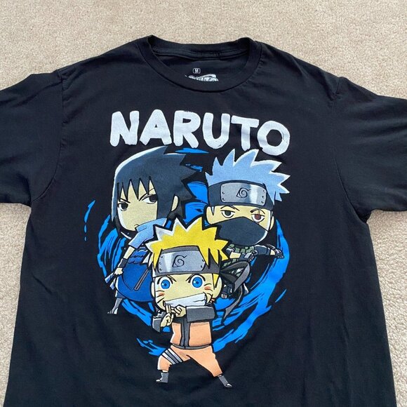 Naruto Shippuden Chibi Sasuke Hatake T-Shirt Size M Graphic Print Anime Manga 1 - Picture 2 of 11